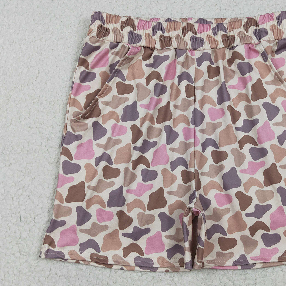 Adult Women's Southern Brown Pink Camouflage Shorts with Pockets Bottom Casual High Waist Trousers for plus Size Ladies
