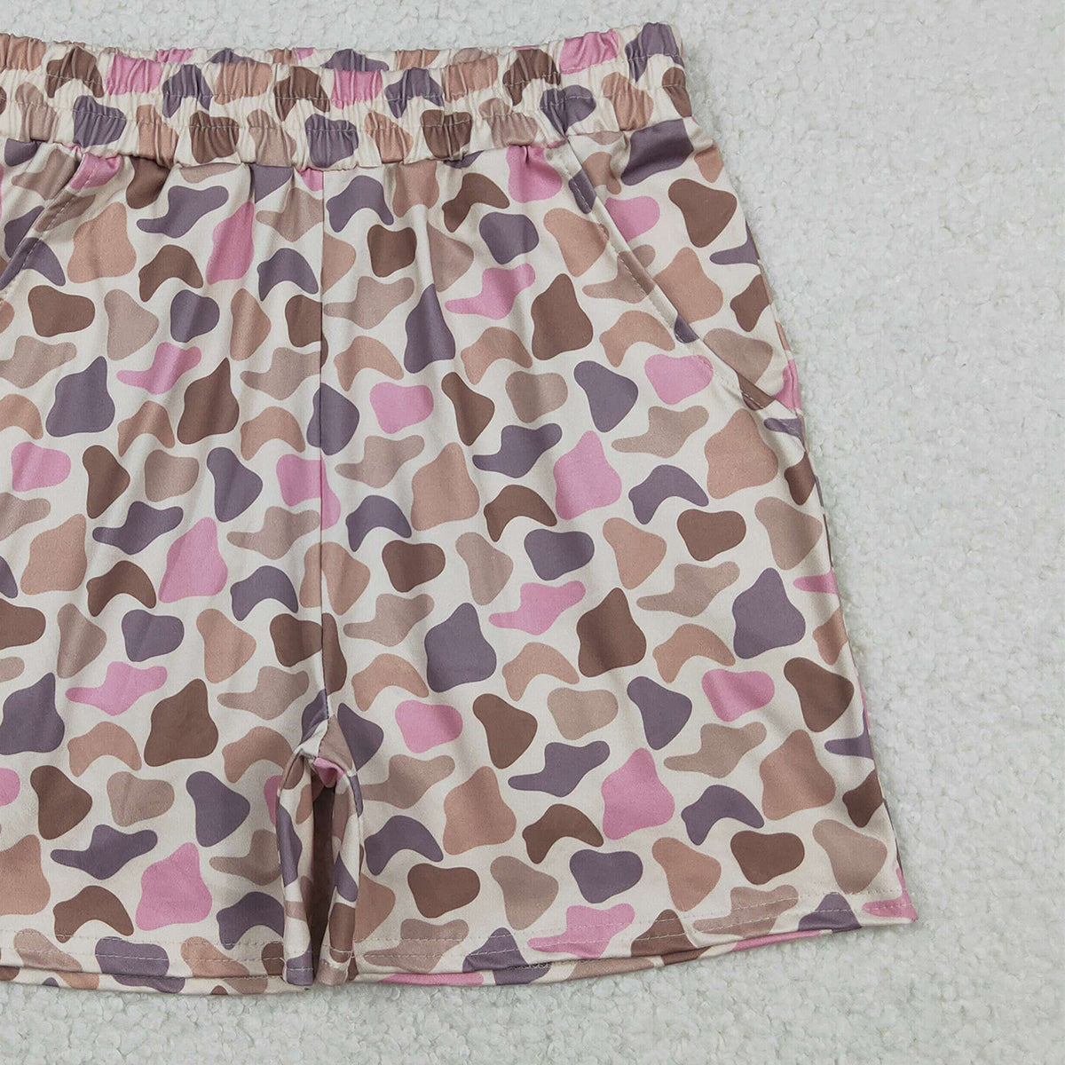 Adult Women's Southern Brown Pink Camouflage Shorts with Pockets Bottom Casual High Waist Trousers for plus Size Ladies