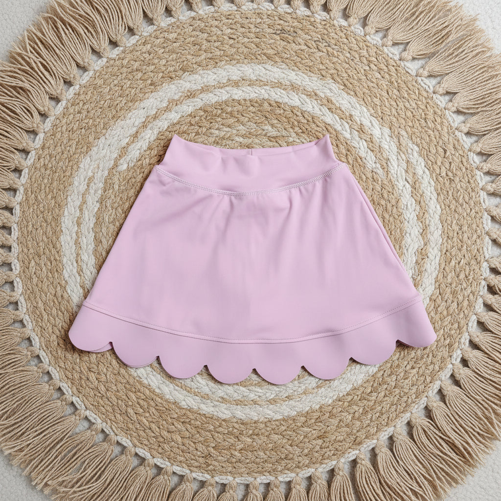 solid lavender athletic scallop skort girl skirt