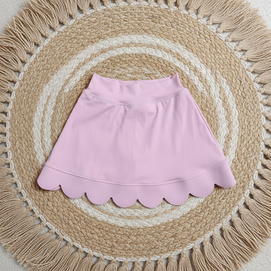 solid lavender athletic scallop skort girl skirt