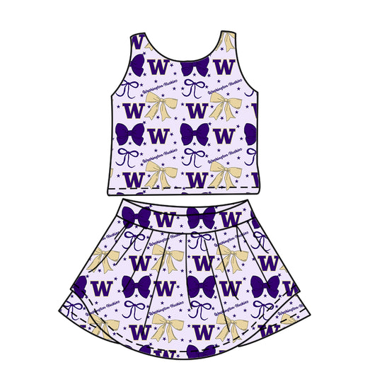 Custom baby girl Washington Huskies team dress set D 6.26