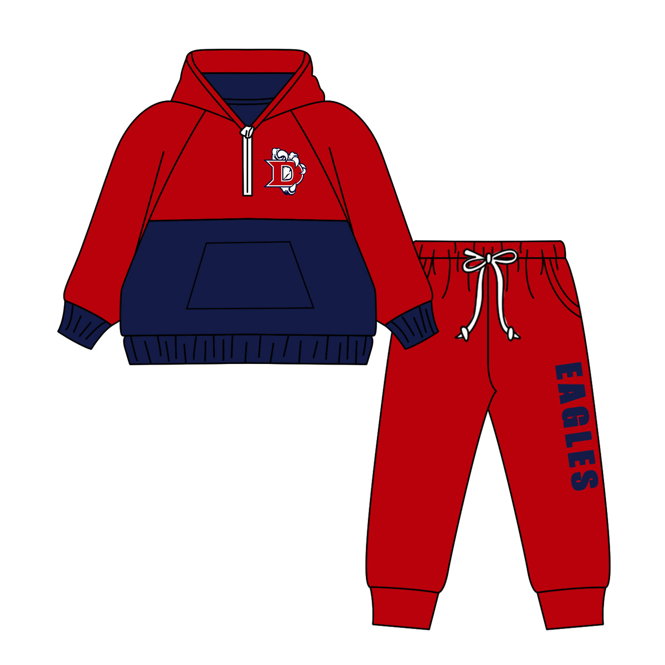 Custom  baby boys Eagles set     MOQ5  D 823