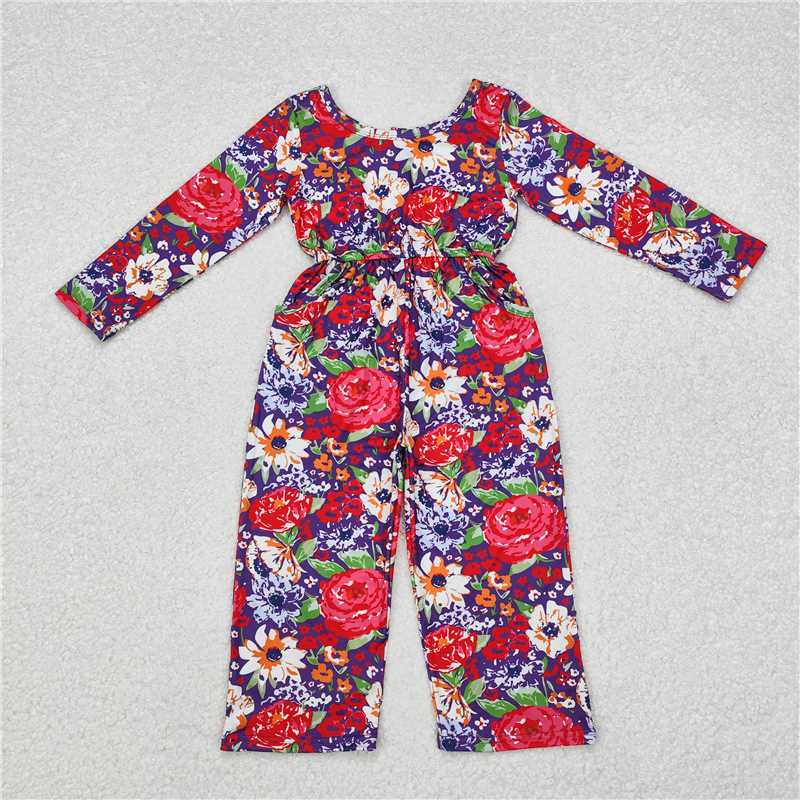 Match Baby Girls Groovy Flowers Long Sleeve Fall Jumpsuits