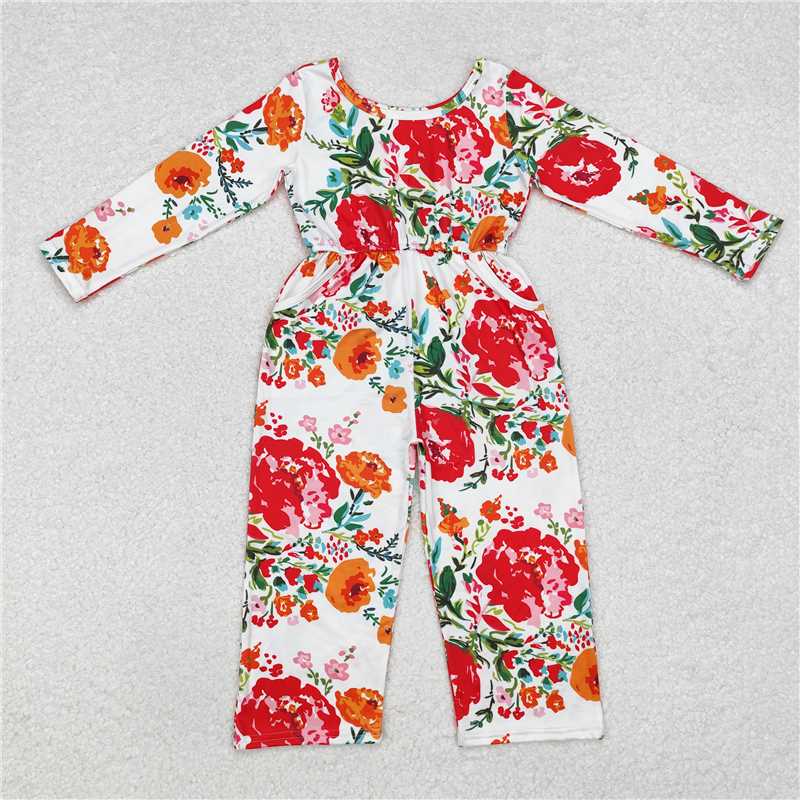 Match Baby Girls Groovy Flowers Long Sleeve Fall Jumpsuits