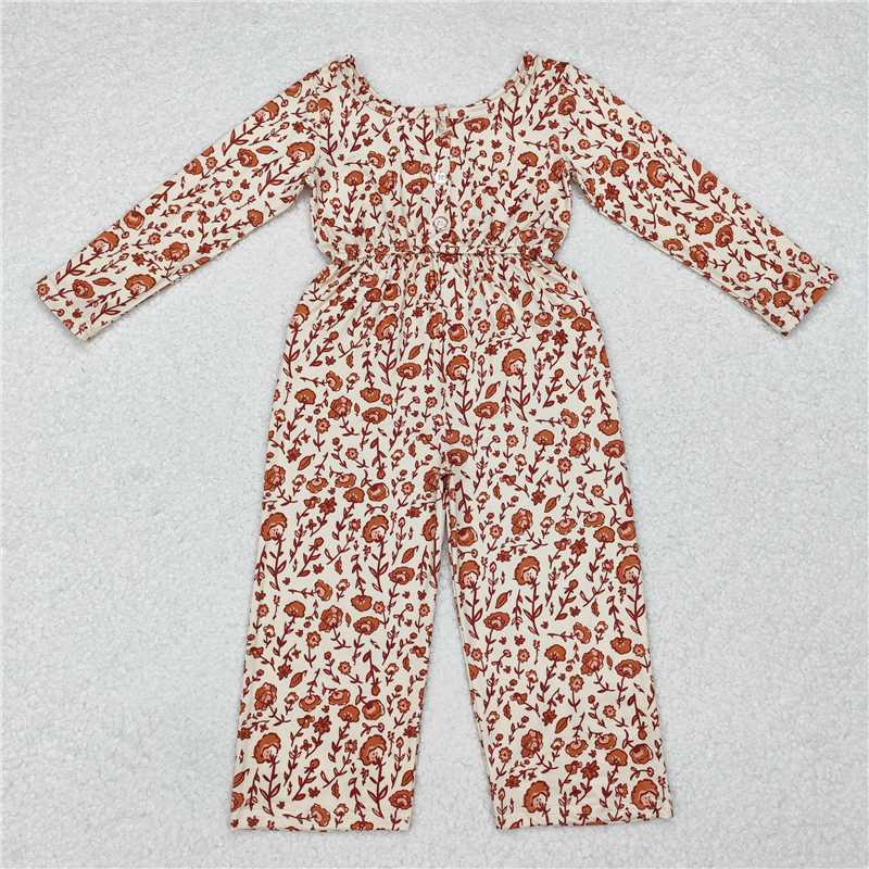 Match Baby Girls Groovy Flowers Long Sleeve Fall Jumpsuits