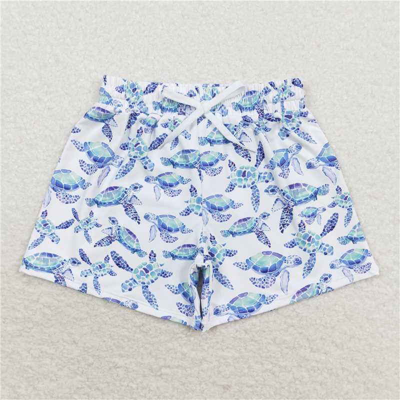 Match Baby Girls Boys Sibling Turtles Top Blue Summer Clothes Sets