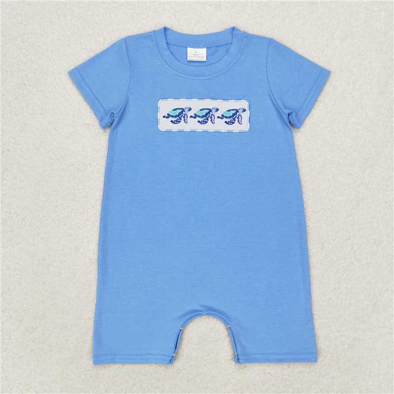 Match Baby Girls Boys Sibling Turtles Top Blue Summer Clothes Sets