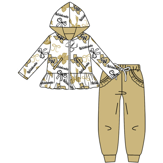 Custom baby girls Crowell Wildcats set MOQ3 D 8.9