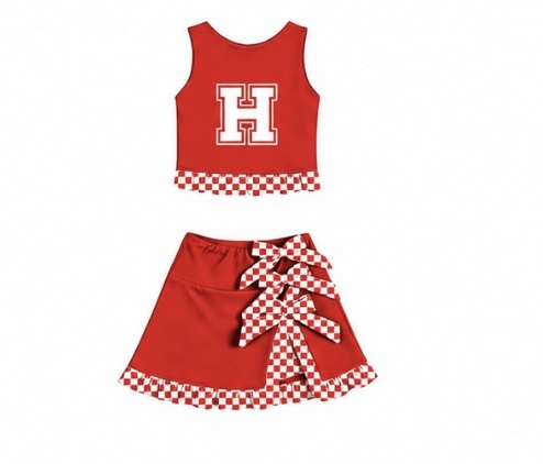 Custom order Kinsey bow skort set
