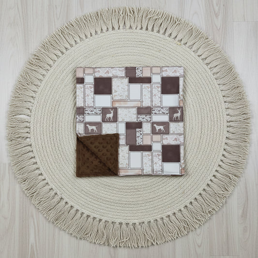 deer dog camo patchwork baby blanket