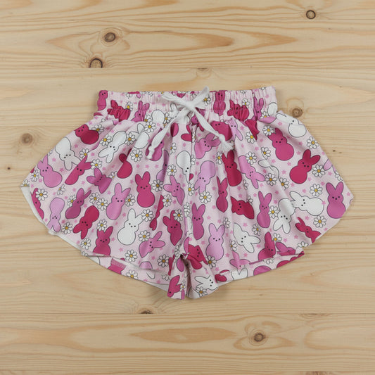 easter girl pink peeps athletic shorts
