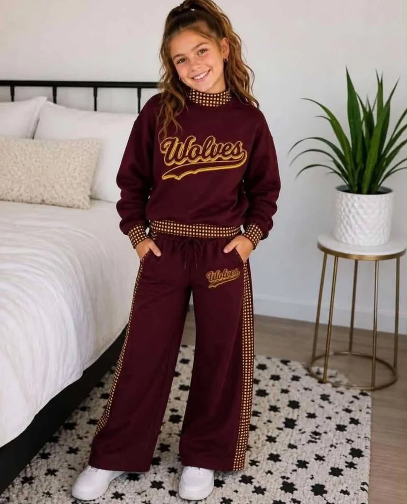 MOQ 5 TAT 6-8weeks 95%cotton 5%spandex school team girls outfit