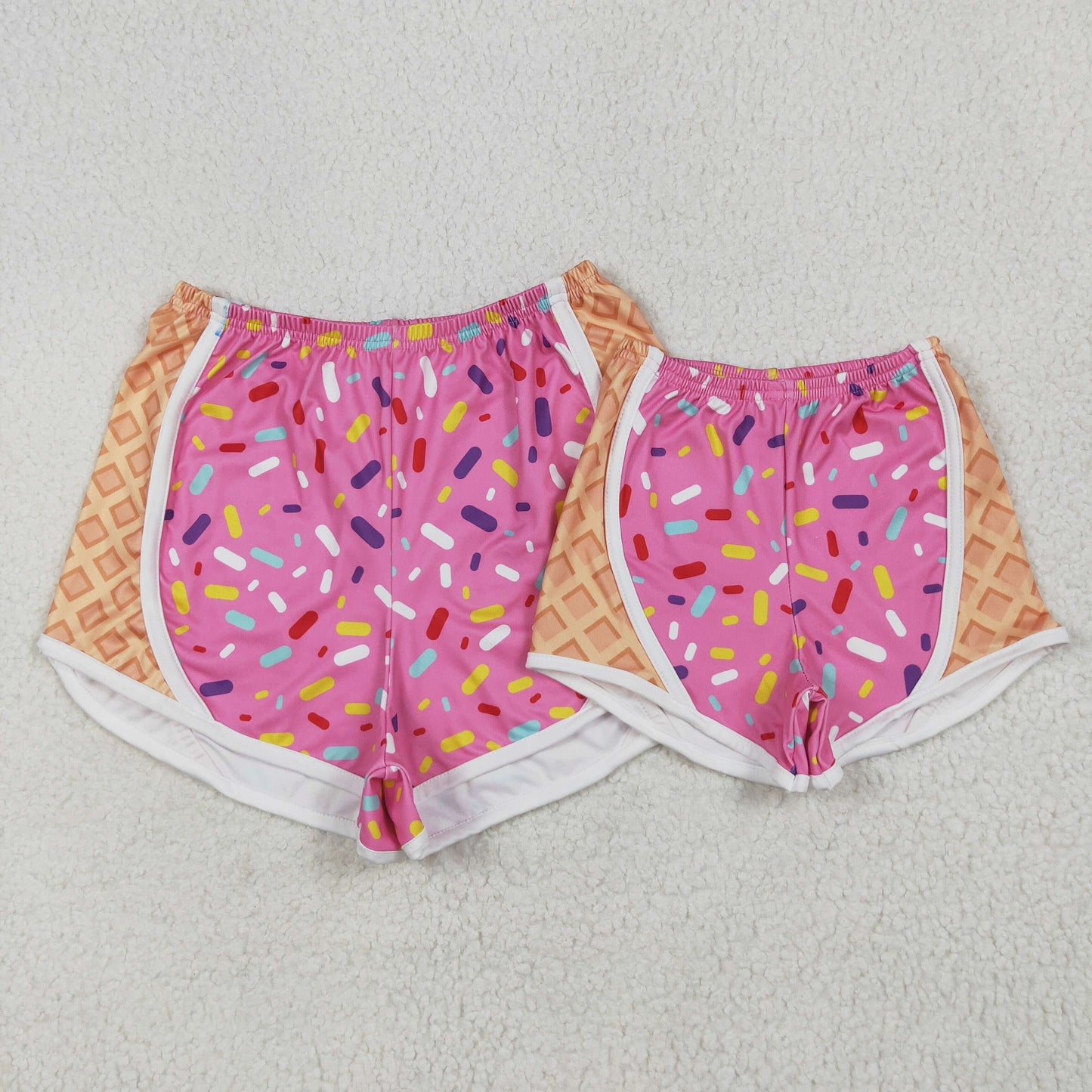 Mommy and me Baby Girls Pink Ice-cream Drip Yoga Shorts Bottoms D 6.17