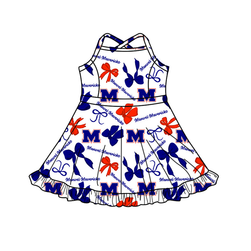 Custom Baby Girls Manvel Mavericks team dress  D 819