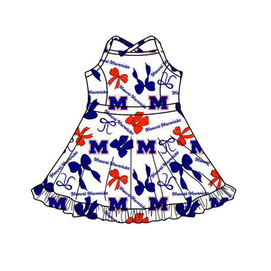 Custom Baby Girls Manvel Mavericks team dress D 819