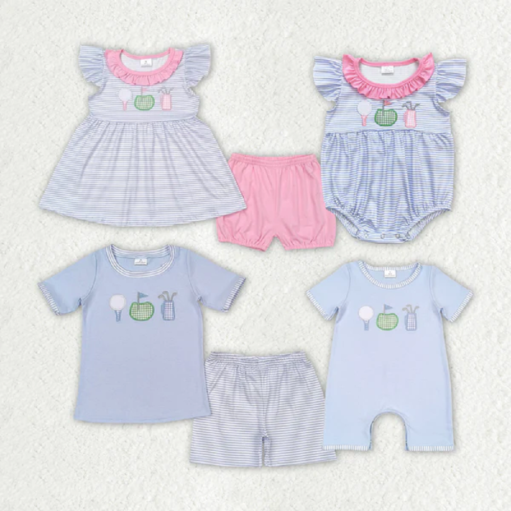 Match Baby Girls Golf Brother Summer Rompers Clothes Sets D 3.26