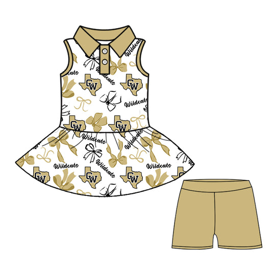 Custom baby girls Crowell Wildcats set MOQ3 D 8.9