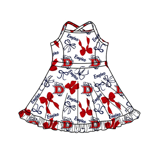 Custom  baby girl Eagles Aztecs team dress  D 823