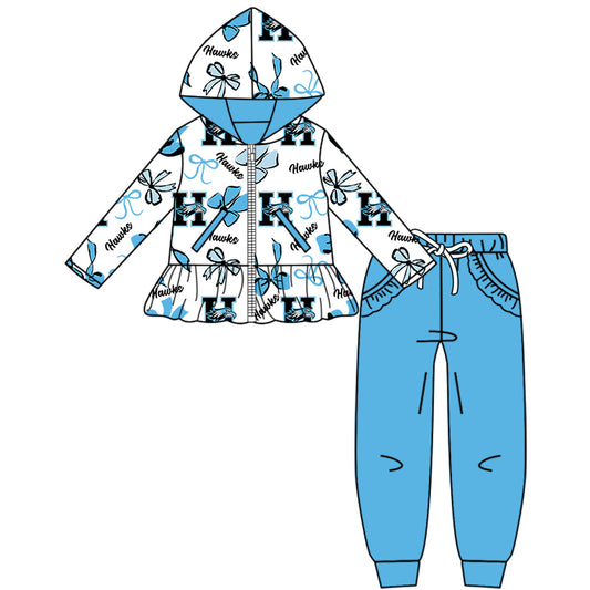 Custom  baby girls Hawks set     MOQ3  D 819