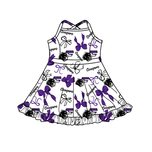 Custom  baby girl  Cougars Aztecs team dress  D 823