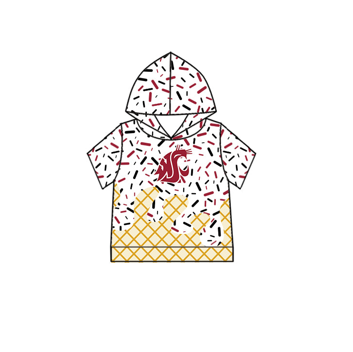 Custom children Hooded short sleeves top  D 6.11