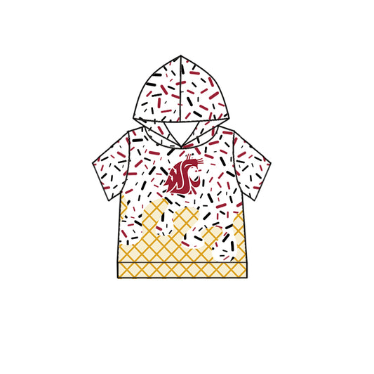 Custom children Hooded short sleeves top D 6.11