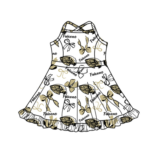 Custom  baby girl  Falcons Aztecs team dress  D 825