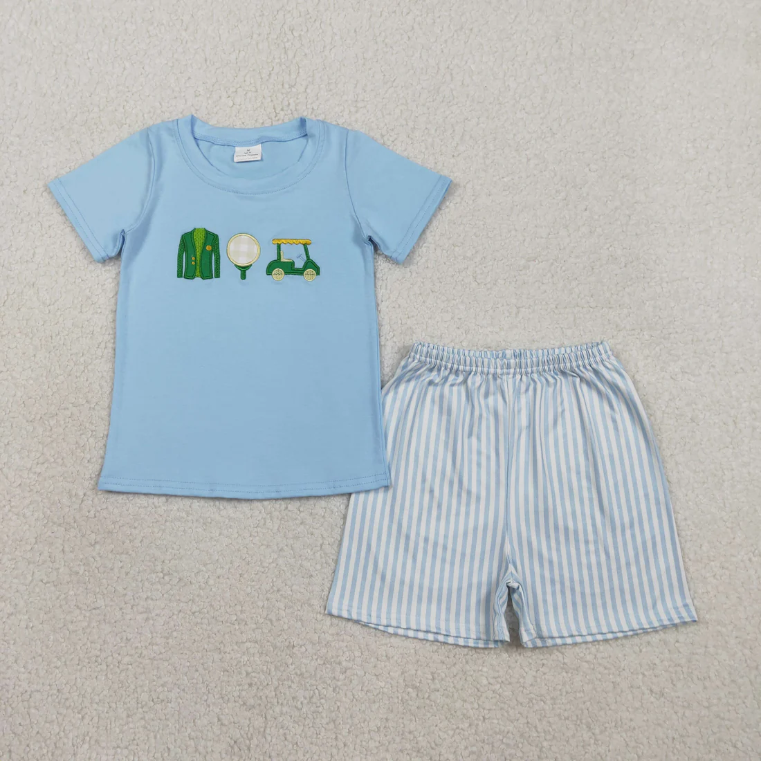 Kids Sibling Embroidery Golf Shorts Set
