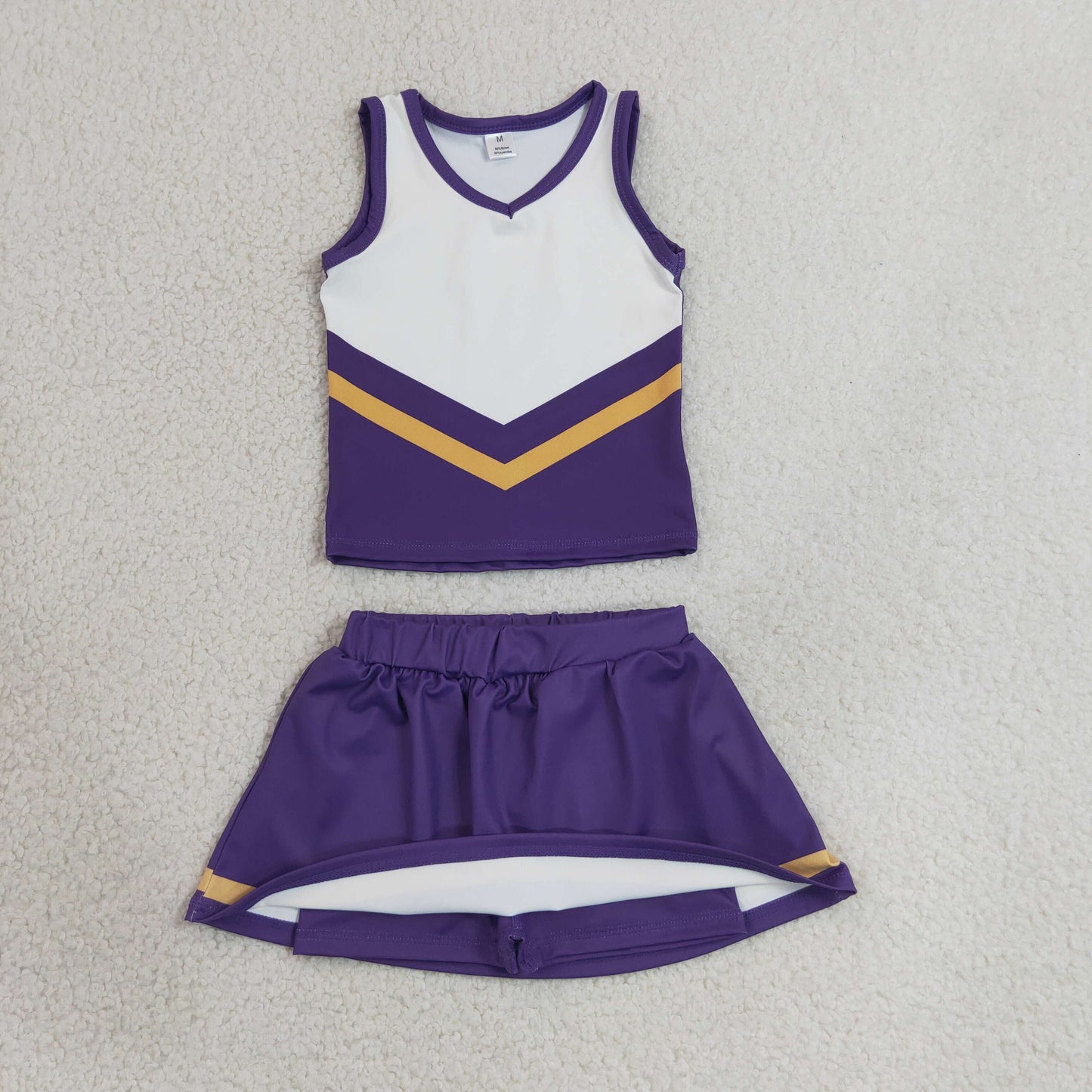 purple white cheerleader athletic skort outfit girls clothes