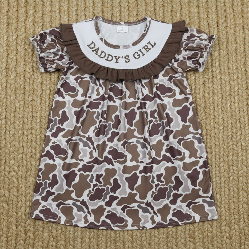 camo daddy's girl embroidery dress
