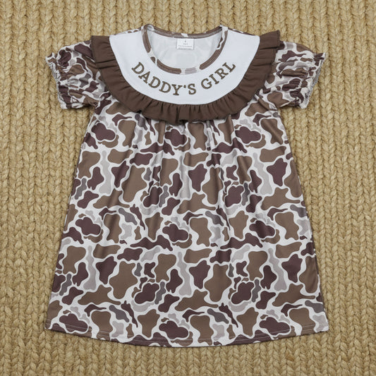 camo daddy's girl embroidery dress