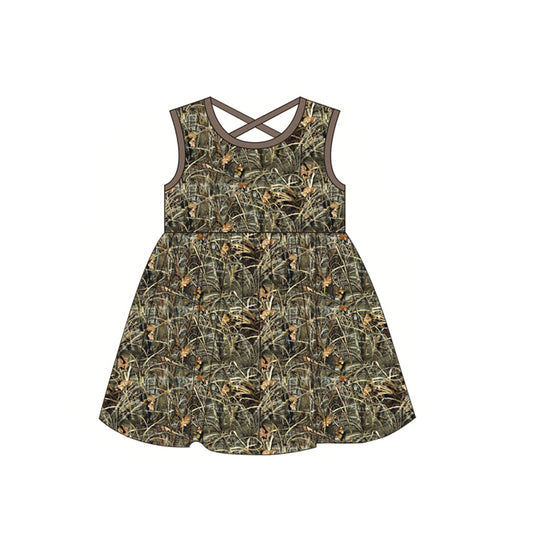 preorder GSD1040 Leaves and grass camouflage sleeveless dress