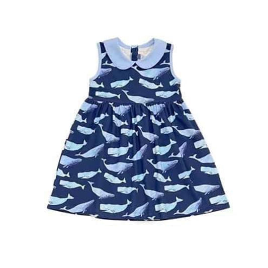 presale GSD1181 Shark doll collar navy blue sleeveless dress