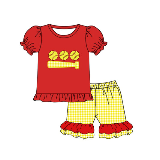 pre-order GSSO0892 baby girl clothes red summer outfit