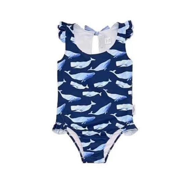 preorder S0425 Shark navy blue one-piece swimsuit