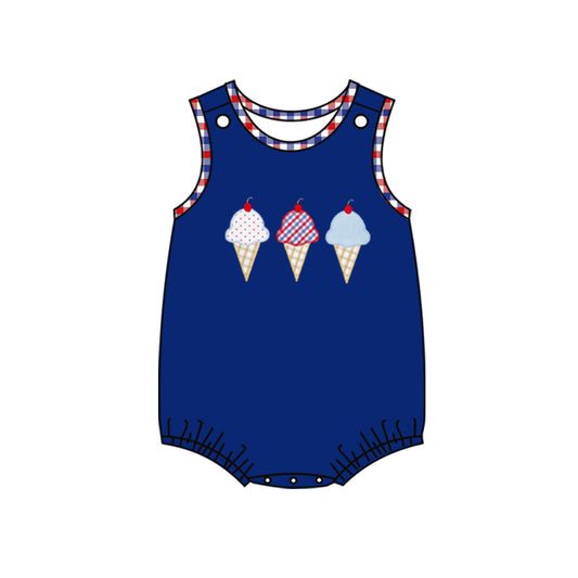 preorder SR1473 National Day Ice Cream Navy Blue Vest Jumpsuit
