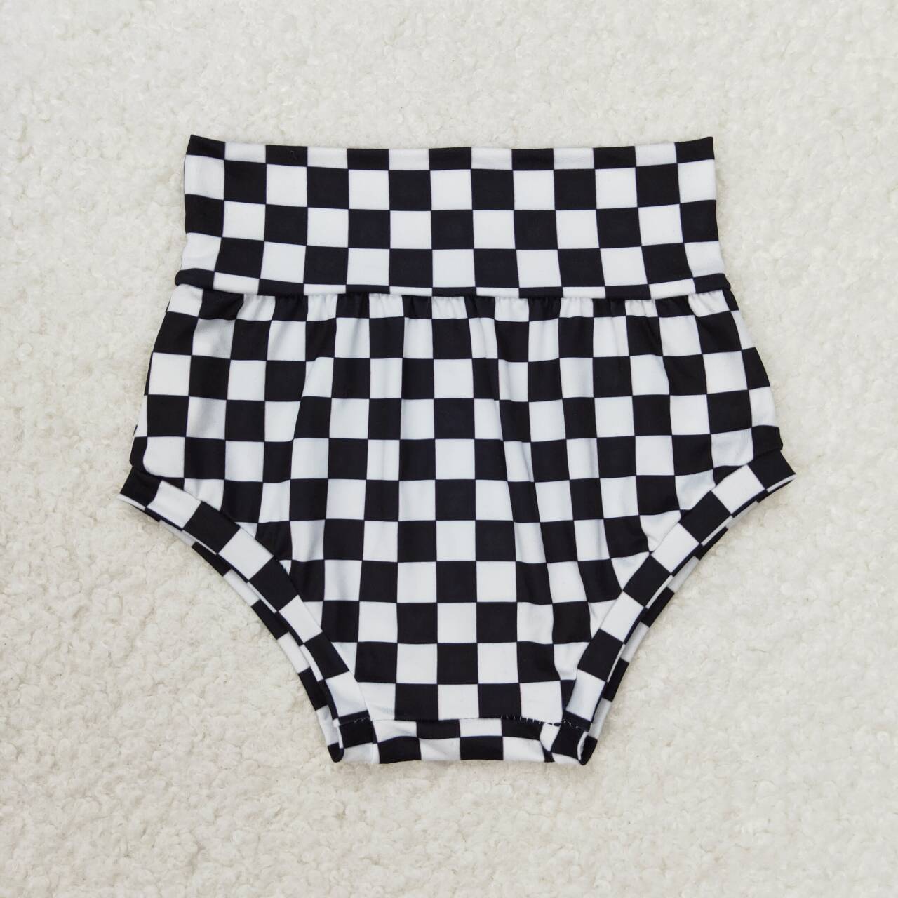GBO0284 Skateboard short sleeve black and white plaid briefs set