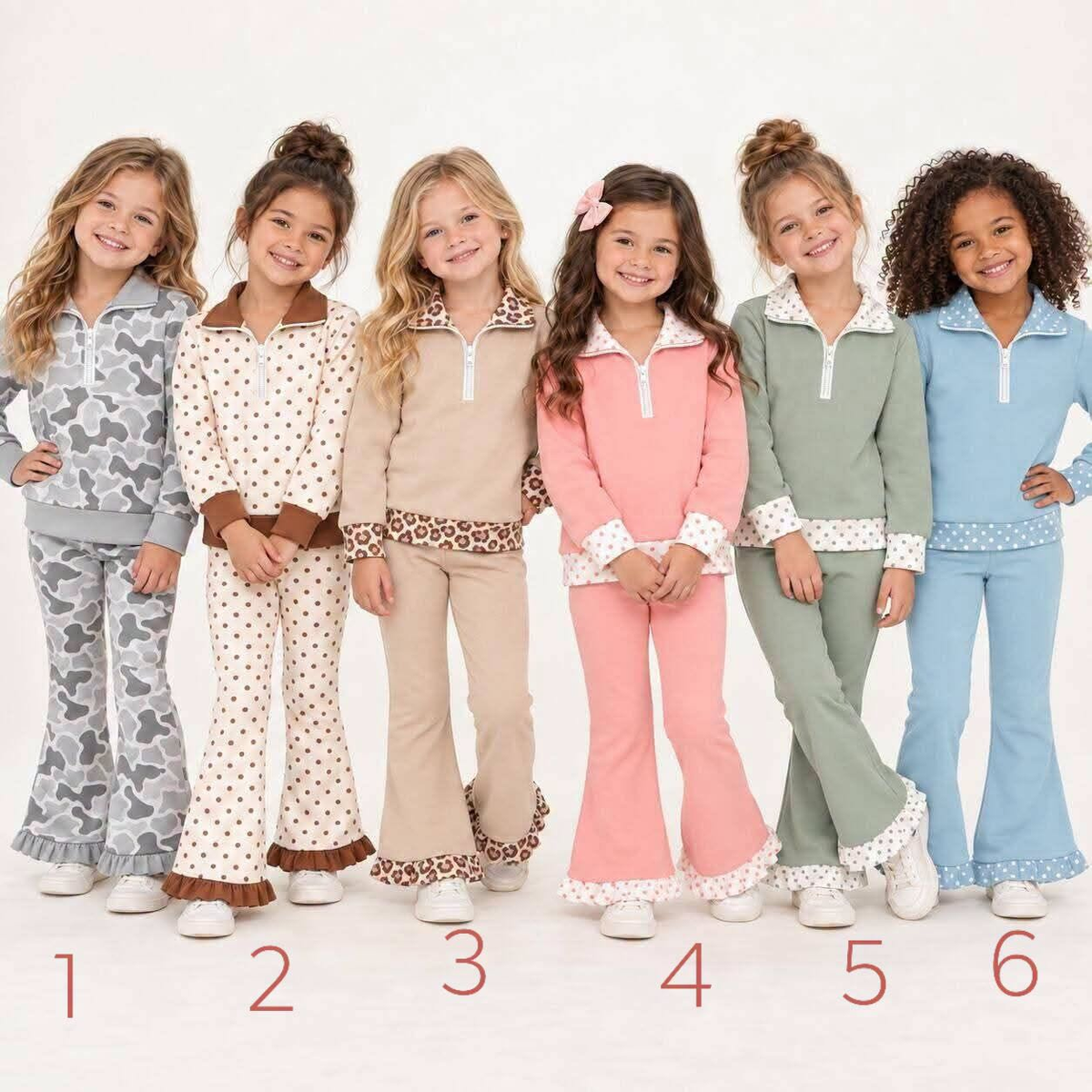 Pre order pullover ruffle belle pants outfit girls clothing