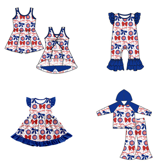 Custom match Chicago CUBS baby girls clothes D 6.17