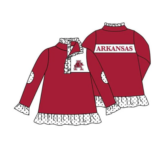 Custom Baby Girls Arkansas Team Long Top D 7.2