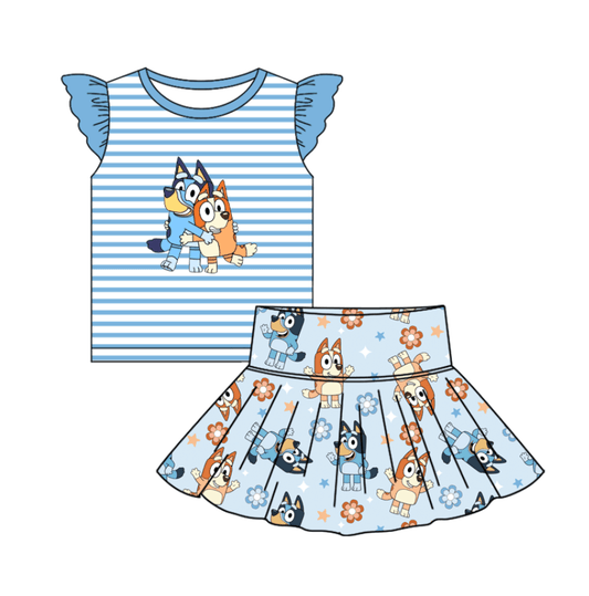 Custom Baby Girls cartoon dog dress set D 6.19