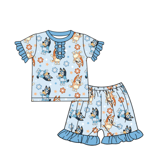 Custom Baby Girls cartoon dog set D 6.19