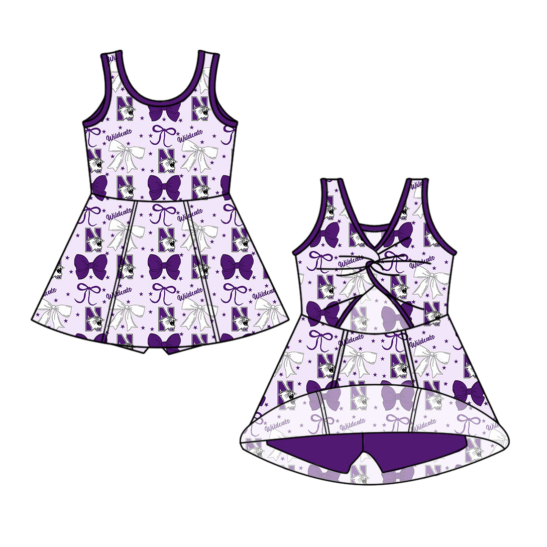 Custom  baby girl Northwestern Wildcats  team dress  D 6.28