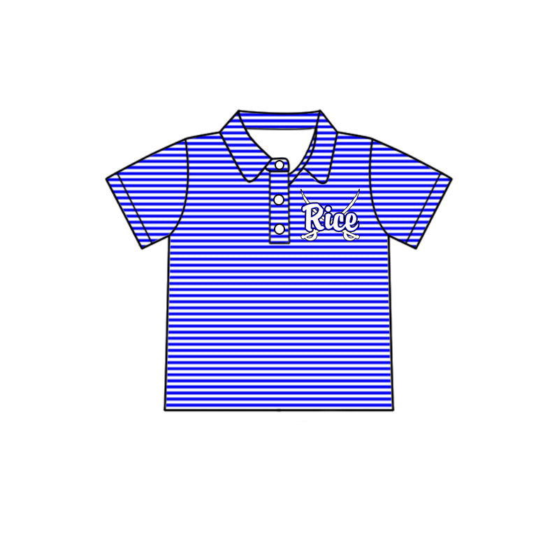 Custom Kids Boys Rice Raiders team Shirt Top D 8.2