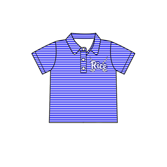 Custom Kids Boys Rice Raiders team Shirt Top D 8.2
