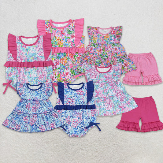 Match Baby Girls Flowers Set Romper D 3.15