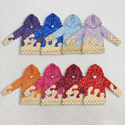 Sibling Baby Kids Long Sleeves Team Sprinkles Drips Hoodie Top for Boys And Girls Comfortable Cotton Zipper Closure Casual Streetwear