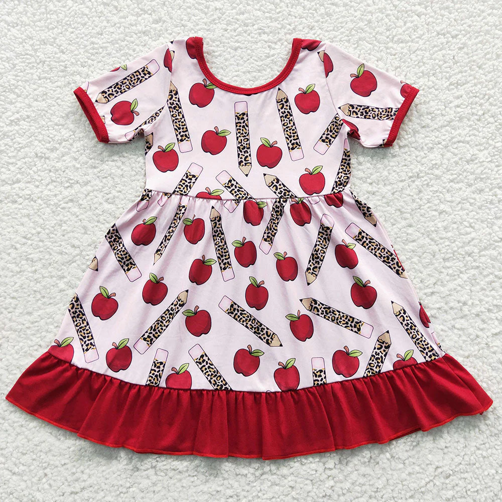 Sibling Baby Girls Back To School Knee Length Short Dresses