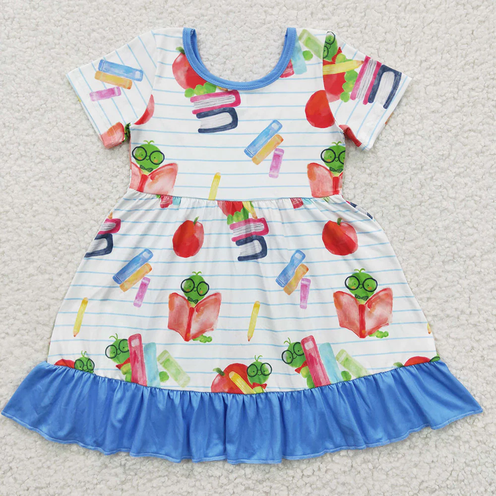 Sibling Baby Girls Back To School Knee Length Short Dresses
