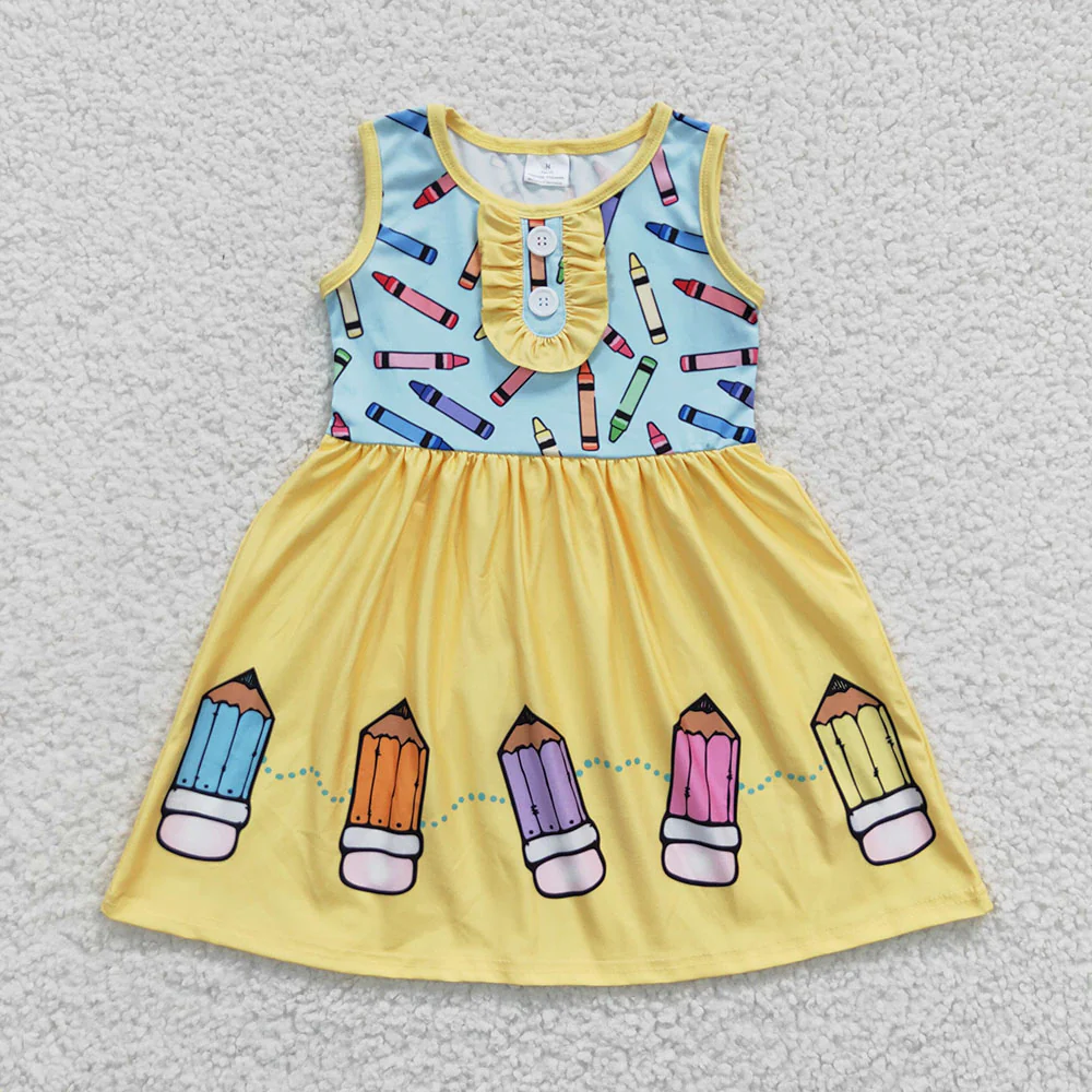 Sibling Baby Girls Back To School Knee Length Short Dresses